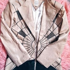 Vintage 100%leather beaded jacket rare